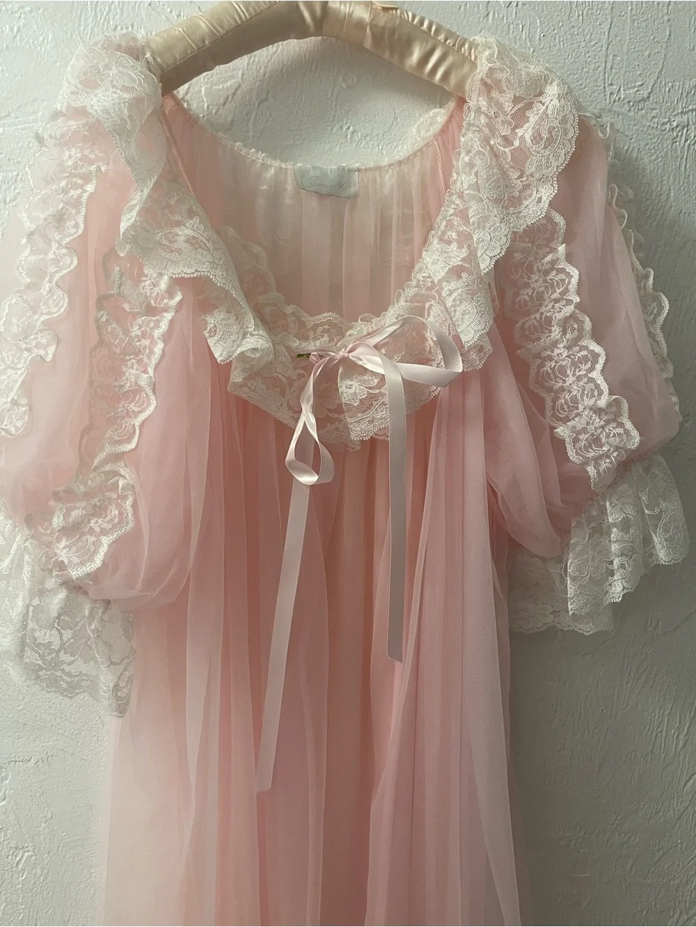 Vintage Lace Peignoir & Nightgown lace Inner Most Sears, maybe 1960s or 1970s. - Picture 2 of 12